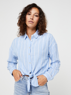 Chemise manches longues TOMMY JEANS RELAXED SS Bleu
