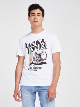 Tee-shirt JACK AND JONES SUMMERSKULL Blanc