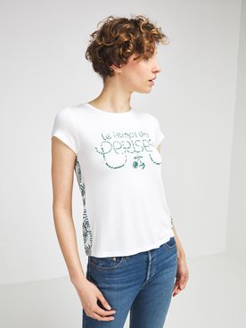 Tee-shirt LE TEMPS DES CERISES RICO LTC Blanc