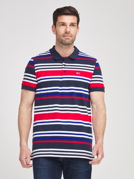 Polo TOMMY JEANS STRIPE POL TJ Bleu marine