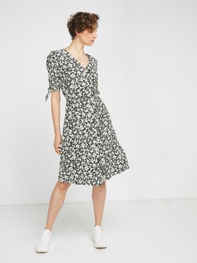 Robe FREEMAN T PORTER REASE FLOWERS Noir