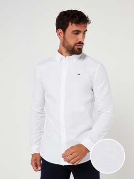 Chemise manches longues TOMMY JEANS SL OXF TJ Blanc