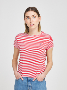 Tee-shirt TOMMY JEANS RELAXED STRIPE TJ Rouge