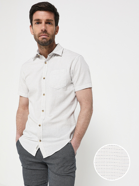 Chemise manches courtes JACK AND JONES ABEL SS Blanc
