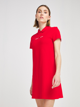 Robe TOMMY JEANS POLO DRESS TJ Rouge