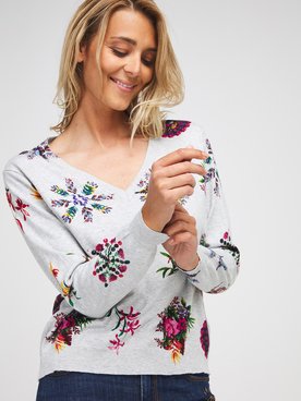 Pull DESIGUAL 21SWJF67 Gris