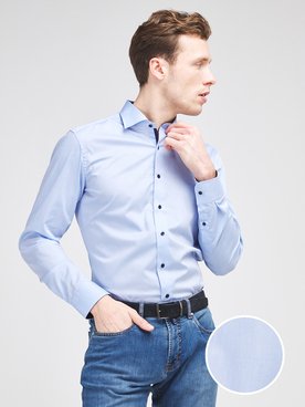 Chemise manches longues ETERNA F140 8888 Bleu