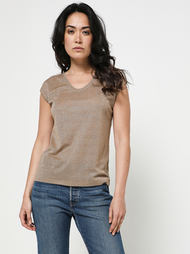 Tee-shirt ONLY 15136069 ONLSYLVERY Camel