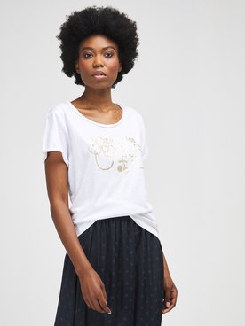 Tee-shirt LE TEMPS DES CERISES BASITRAME Ecru