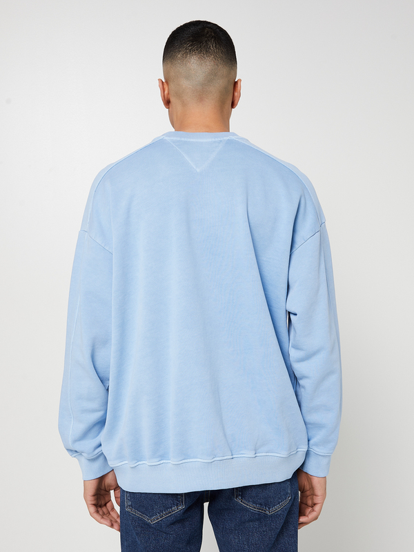 TOMMY JEANS Sweat-shirt Encolure Ronde En 100% Coton Biologique Bleu ciel Photo principale