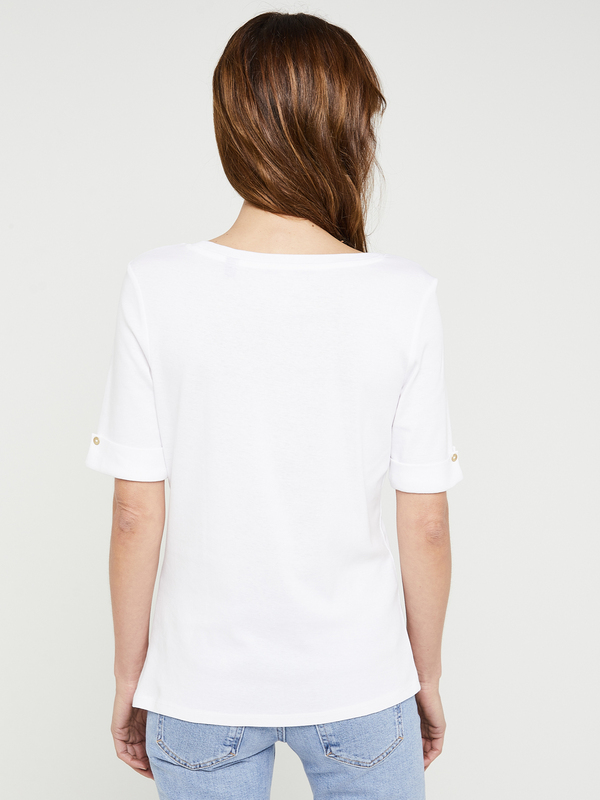 ESPRIT Tee-shirt Manches Courtes  Revers Blanc Photo principale