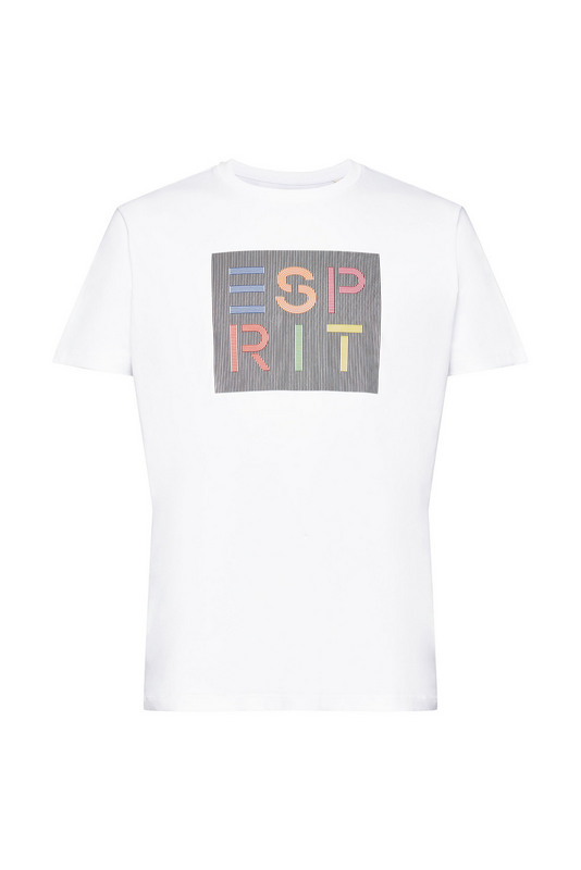 ESPRIT Tee-shirt Logo Cube Multicolore Blanc