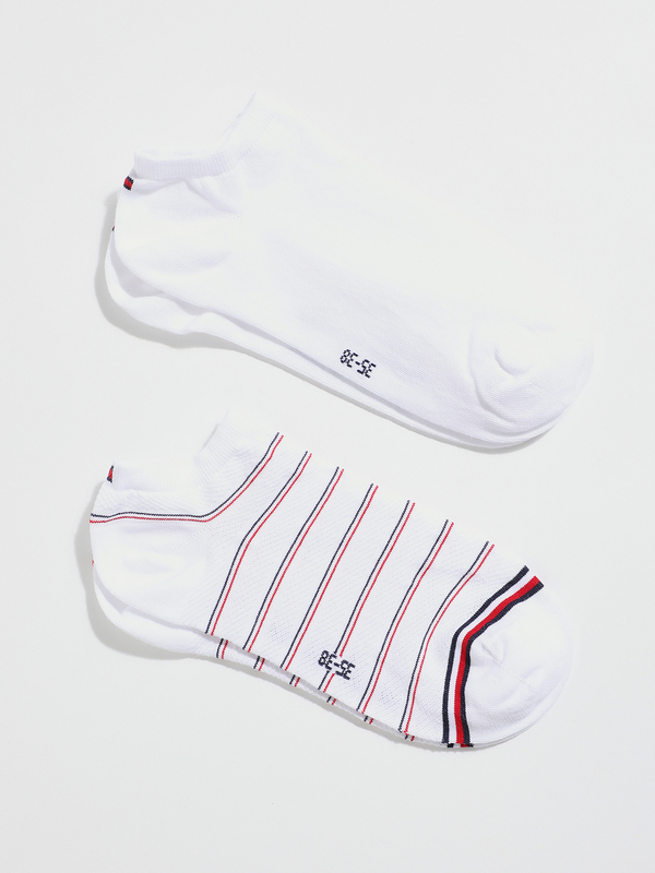 TOMMY HILFIGER 2 Paires Socquettes Invisibles Assorties Blanc Photo principale