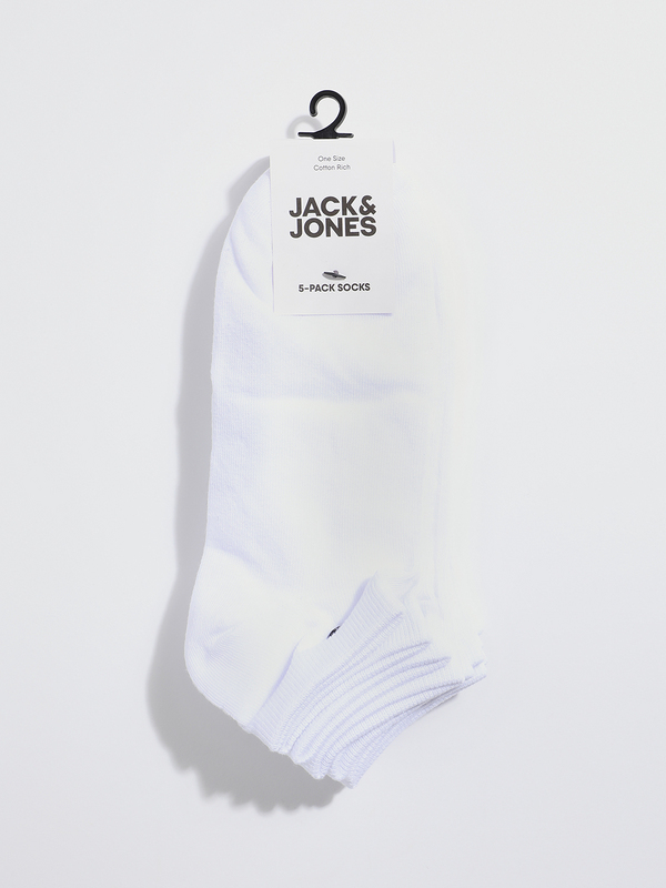 JACK AND JONES Lot De 5 Paires De Chaussette Basses Blanc