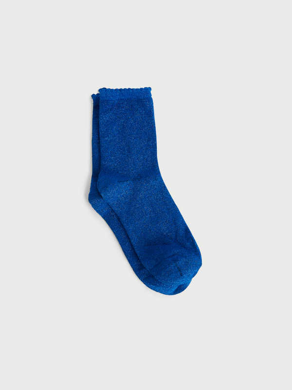 PIECES Socquettes Unies Avec Lurex Bleu Photo principale