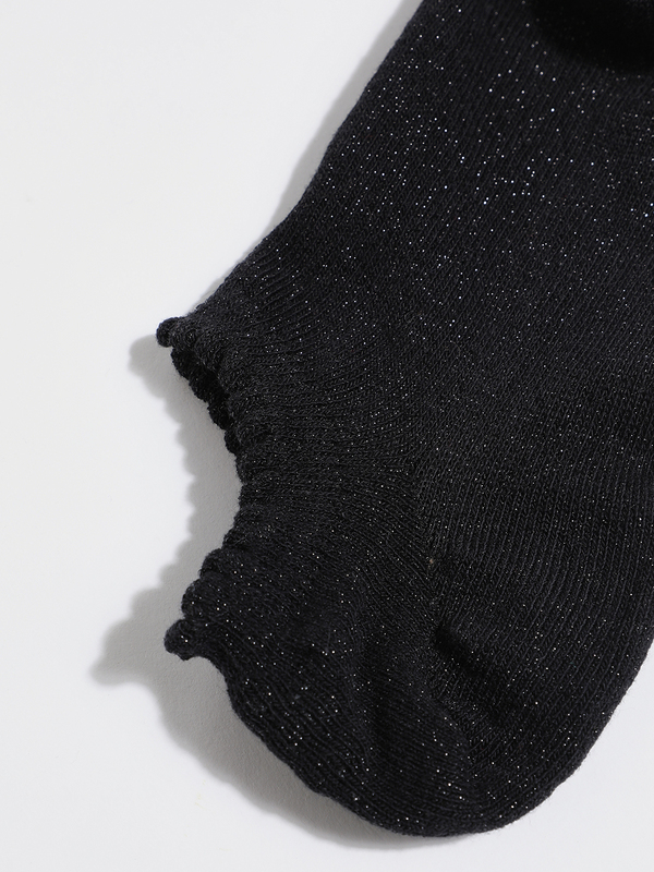 PIECES Socquettes Invisibles Avec Lurex Noir brillant Photo principale