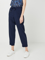 ESPRIT Pantalon Inspiration Jogpant, Taille lastique, Bas De Jambes  Revers Bleu marine