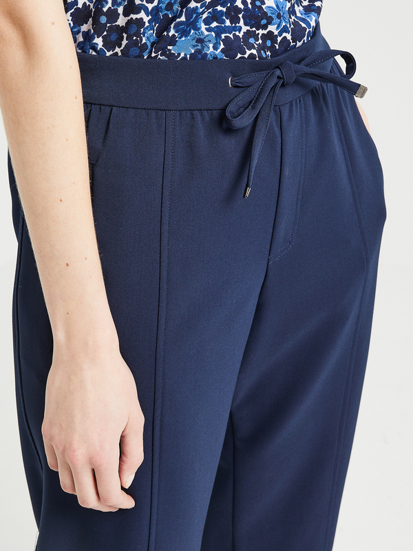 ESPRIT Pantalon Inspiration Jogpant, Taille lastique, Bas De Jambes  Revers Bleu marine Photo principale