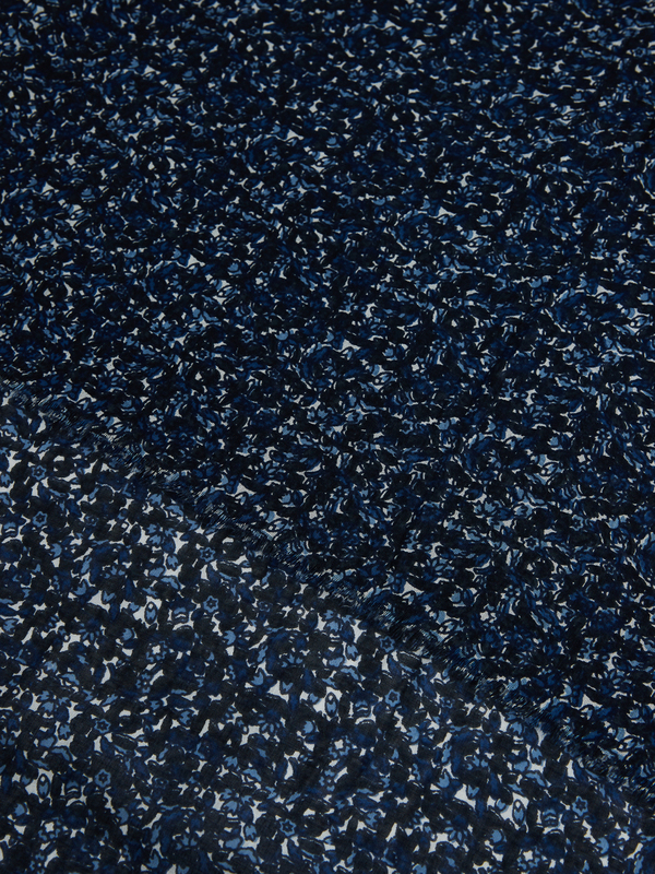 CAMBRIDGE LEGEND charpe 100% Coton Fleurs Stylises Bleu marine Photo principale