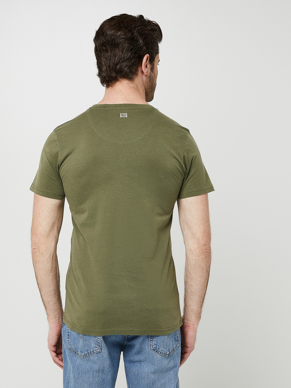 PETROL INDUSTRIES Tee-shirt Uni 100% Coton Vert kaki Photo principale