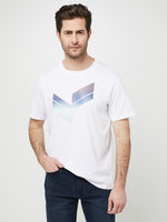 KAPORAL Tee-shirt Col Rond En Coton Bio, Grand Logo Ail Flock Blanc