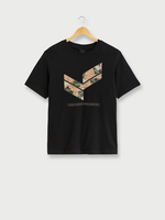 KAPORAL Tee-shirt Col Rond En Coton Bio, Grand Logo Ail Flock Noir