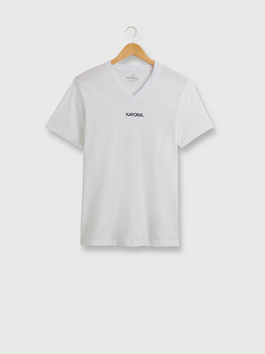 KAPORAL Tee-shirt Signature En Coton Bio, Encolure V Blanc