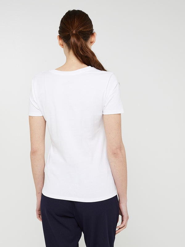 KAPORAL Tee-shirt Col Rond En Coton Bio, Logo Signature En Foil Argent Et Strass Blanc Photo principale