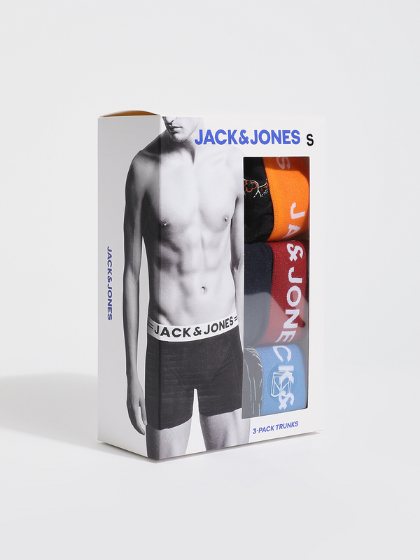 JACK AND JONES Lot De 3 Boxers Motifs Squelette Et Plage Bleu marine