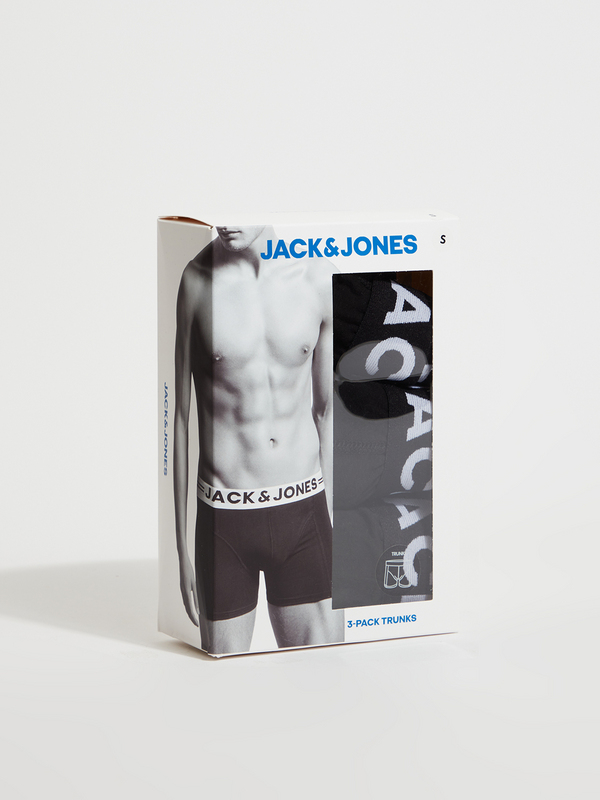 JACK AND JONES 3 Boxers Unis Noir