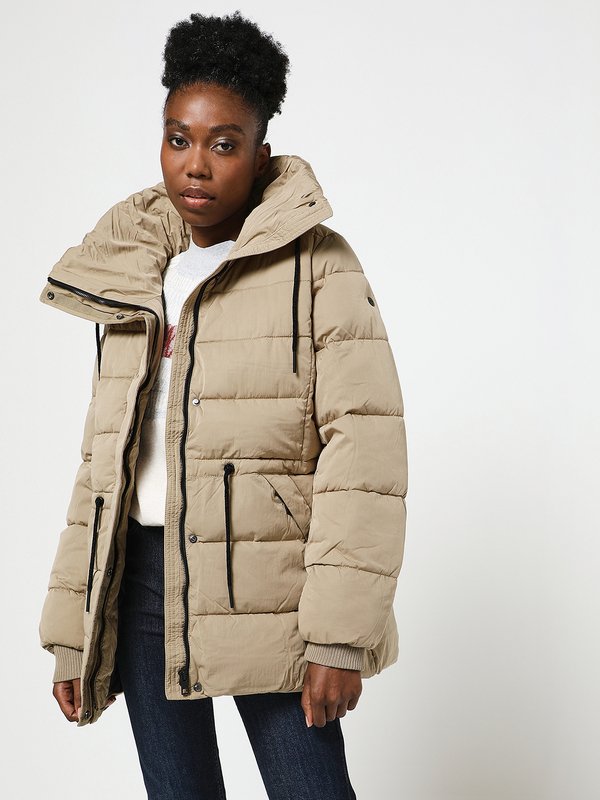 ESPRITDoudoune Courte Maxi Col MontantBeige