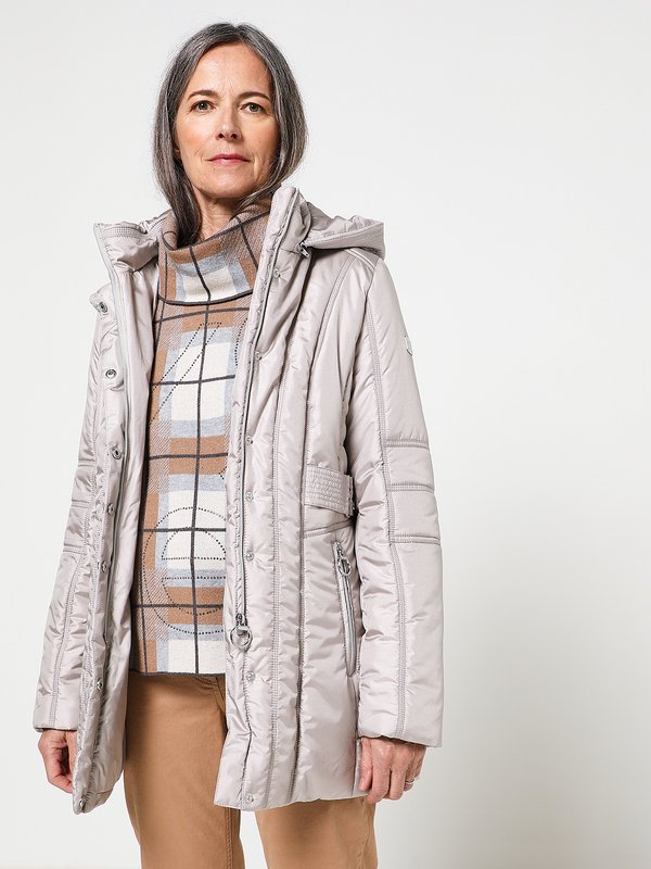 BETTY BARCLAYDoudoune Longue Satine Effet CeinturGris