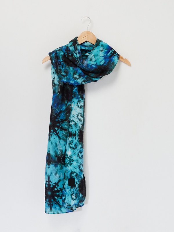 DESIGUAL charpe Imprime Rosaces Faon Tie And Dye Bleu Photo principale