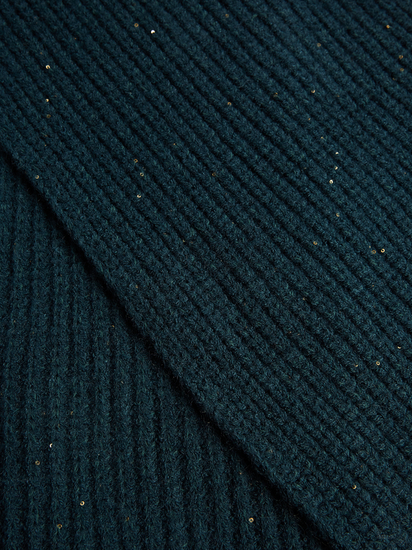 LOLLIPOPS Echarpe Grosse Maille Et Micro Sequins Bleu Canard Photo principale