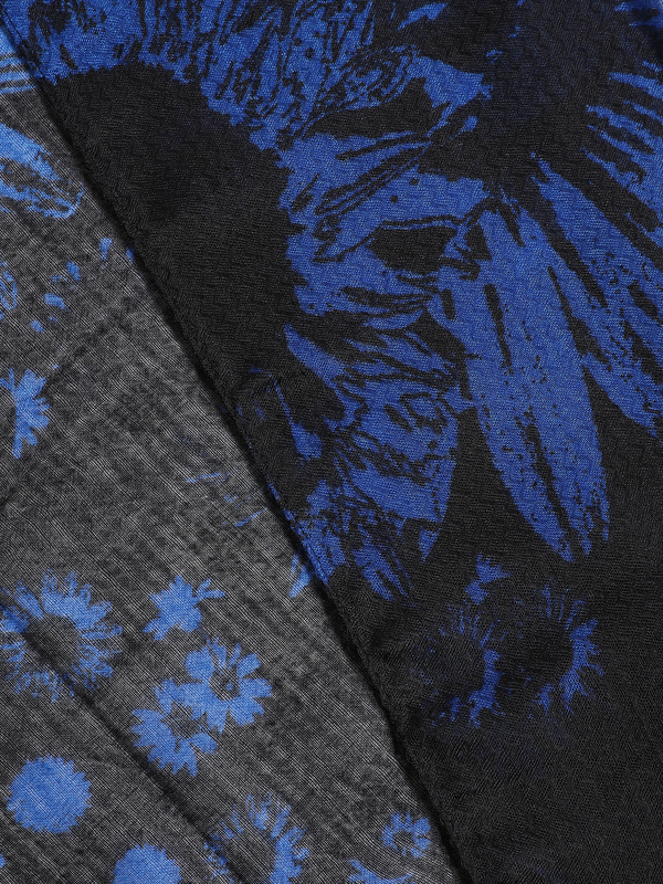 DESIGUAL charpe Vaporeuse Imprime Fleurs Bleu Photo principale