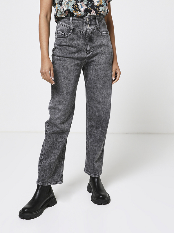 IKKS Jean Slouchy Cropped Gris