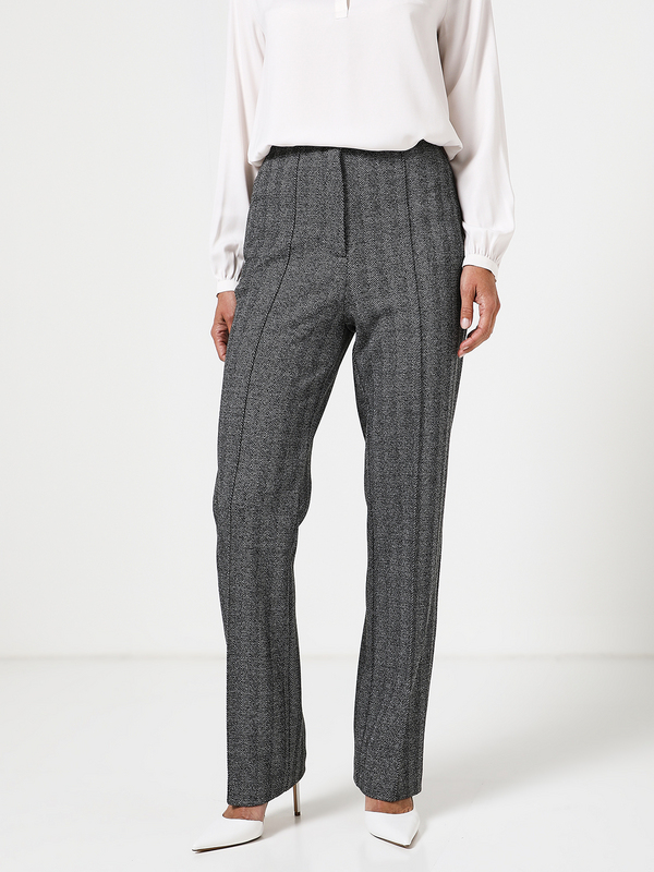 COMMA Pantalon En Tweed Avec Plis Marqus Noir 1003630