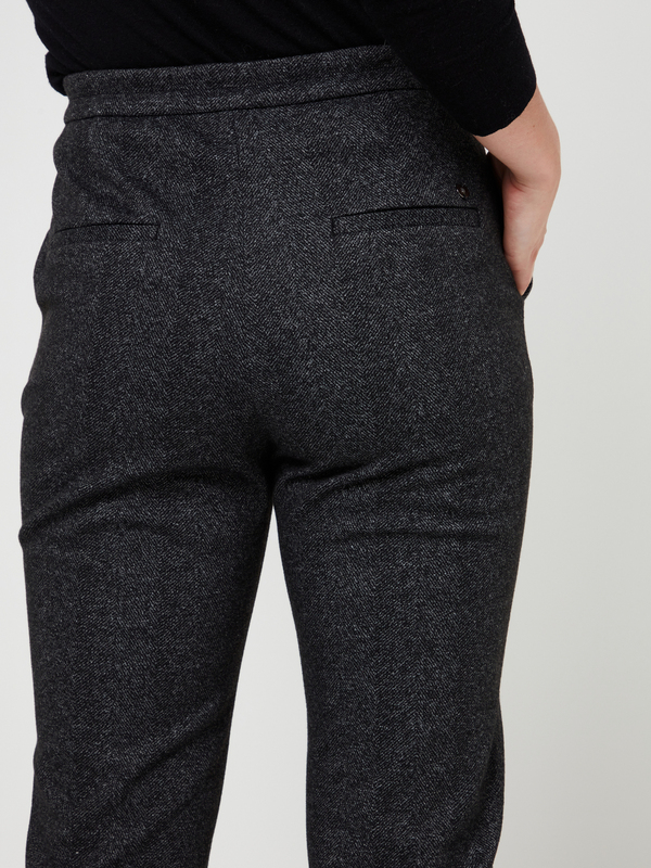 ESPRIT Pantalon Jersey Motif Chevrons Noir Photo principale