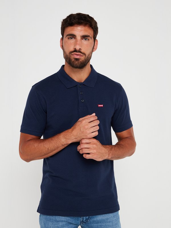 LEVI'S Polo En Maille Pique 100% Coton Unie Bleu Photo principale