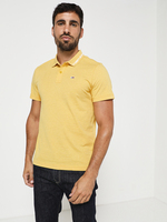 TOMMY JEANS Polo Col Jacquard Jaune moutarde