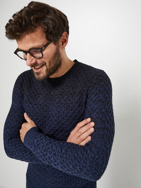 JACK AND JONES Pull Col Rond, Maille Moulin Bleu marine Photo principale