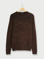 JACK AND JONES Pull Col Rond, Maille Moulin Marron