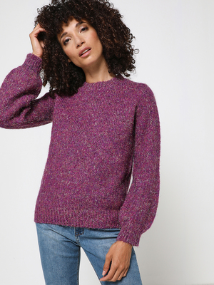 MOLLY BRACKEN Pull Manches Longues Bouffantes Rose