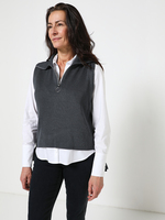 BETTY BARCLAY Pull Sans Manches  Col Camionneur Gris
