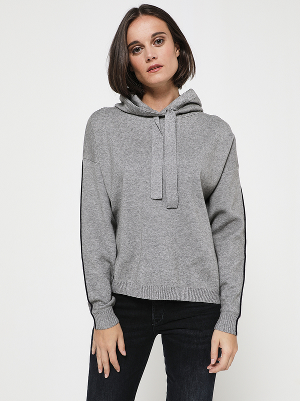 ONE STEP Pull Loose Avec Capuche Gris