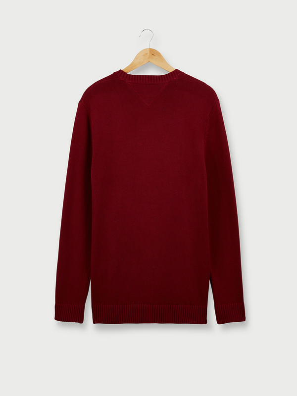 TOMMY JEANS Pull Uni Encolure Ronde Rouge Photo principale
