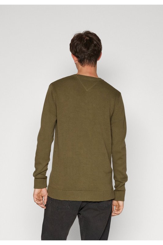 TOMMY JEANS Pull Uni Encolure Ronde Vert olive Photo principale
