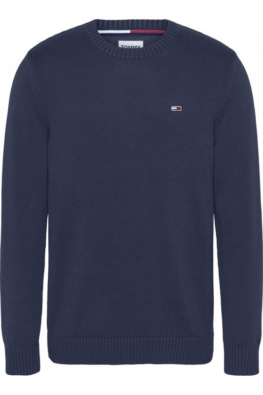 TOMMY JEANS Pull 100% Coton Logo Brod  -  Tommy Jeans - Homme C87 Twilight Navy 1004142