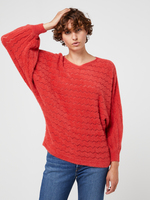 MOLLY BRACKEN Pull Manches Chauve-souris Rouge