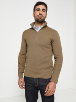 JACK AND JONES Pull Col Montant Zippe Camel